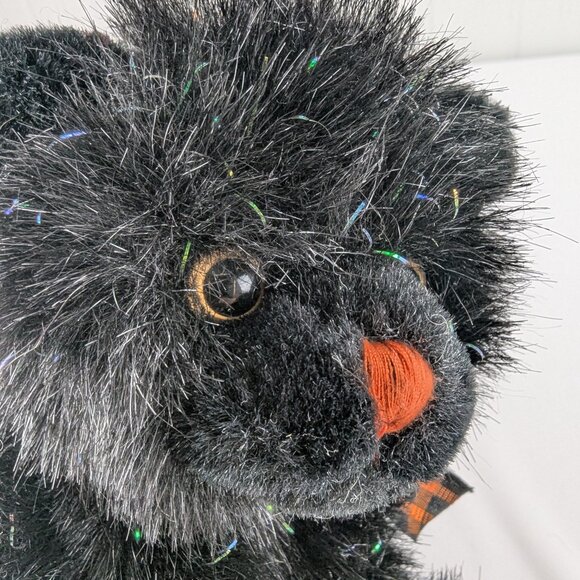 Russ Berrie Screech Black Cat Plush 6" Sparkly Stuffed Animal 100589 Halloween - Picture 10 of 10